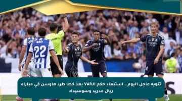 تنويه عاجل اليوم.. استبعاد حكم الـVAR بعد خطأ طرد هاوسن في مباراة ريال مدريد وسوسيداد